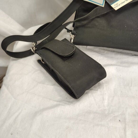 No Boundaries, bag with cellphone holder, black, 9.5" x 8" x 3.5" - Picture 4 of 11